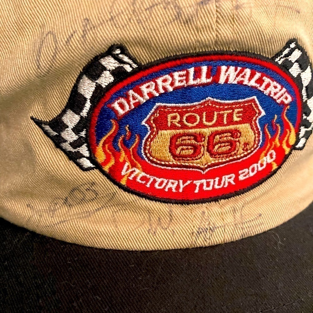 Vintage Signed Darrell Waltrip hat, along with two teammates -NASCAR